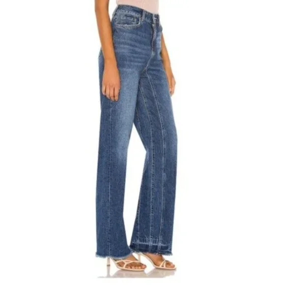 Free People Relaxed Straight Slouch Jeans Raw Hem - Picture 5 of 11